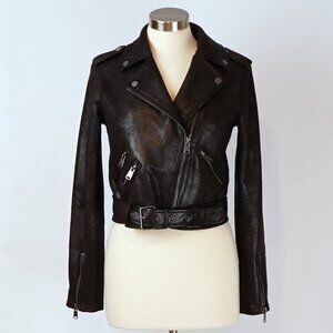 BNCI Vegan Leather Moto Biker Jacket Black - Small